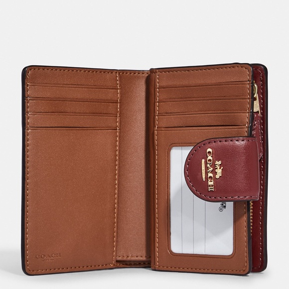 New💃Coach Medium Corner Zip Wallet In Signature Canvas With Wildflower Print - Picture 5 of 6